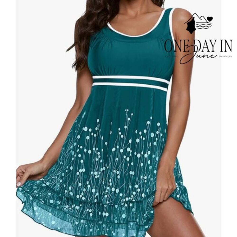 Aleumdr Plus Size Boyshort Mesh Tankini Swimsuit Size 3XL